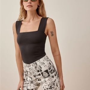 Reformation Ribbed Yellow Knit Tank Top